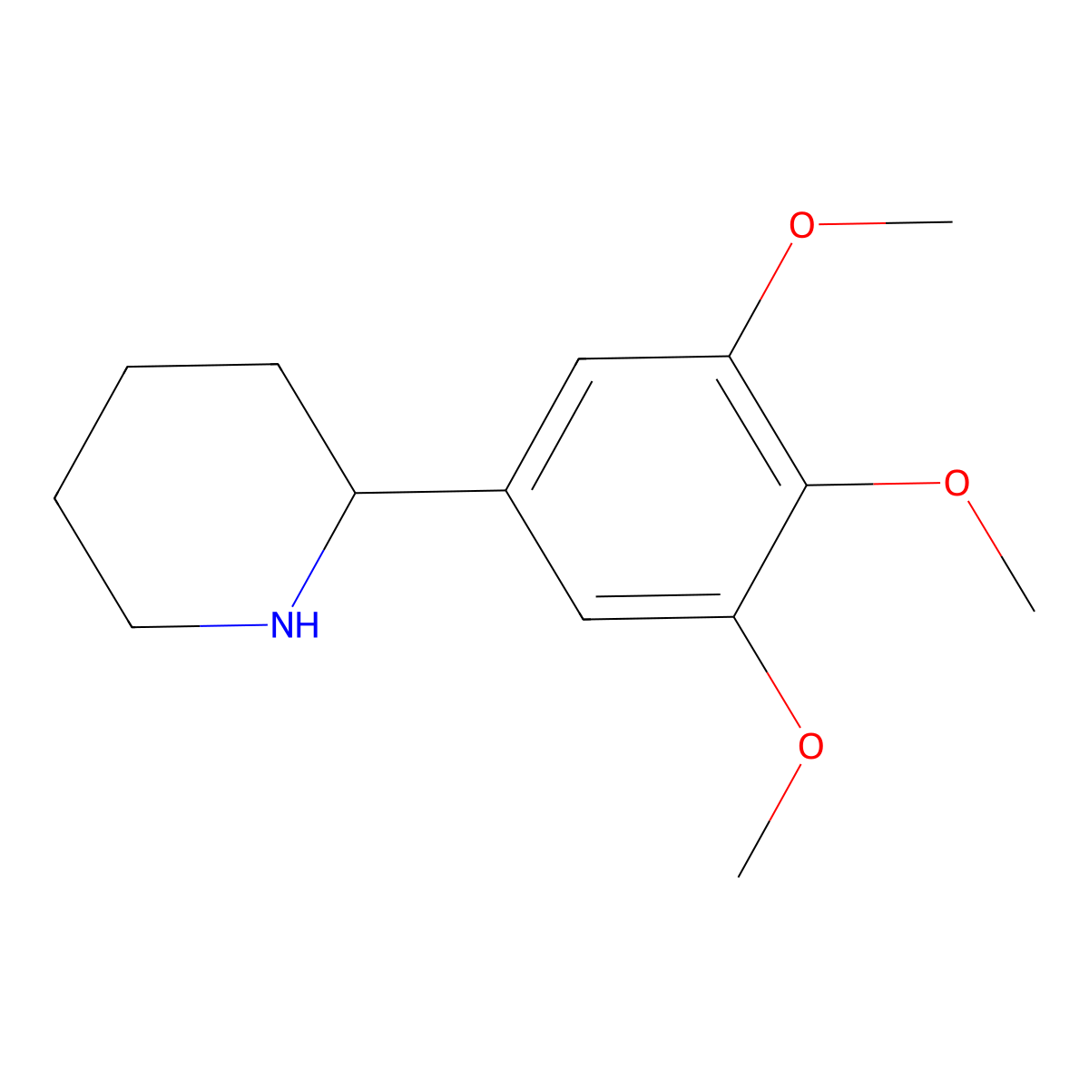 2-(3,4,5-Trimethoxyphenyl)piperidine molecular structure, CAS 383128-02-7