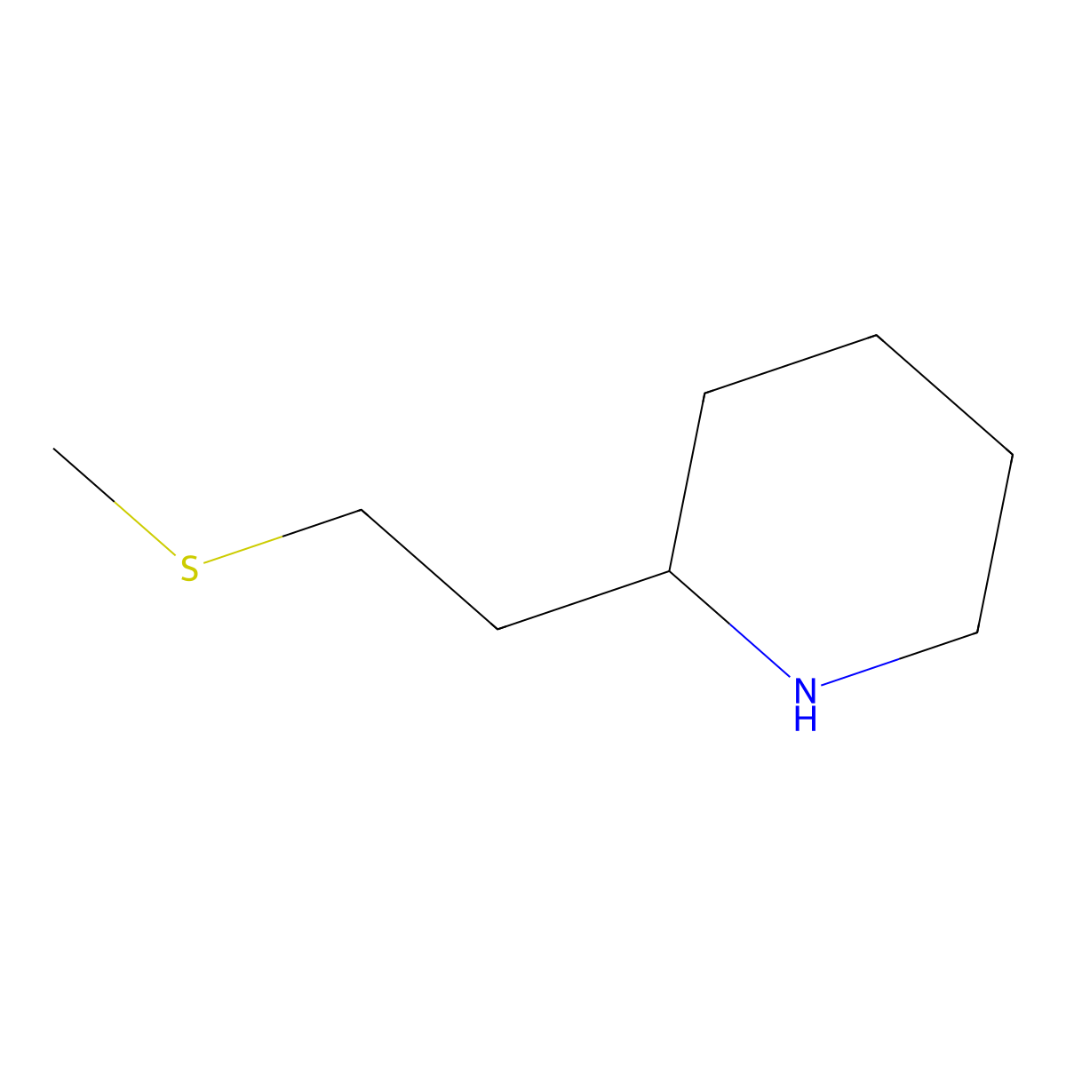 2-[2-(Methylsulfanyl)ethyl]piperidine molecular structure, CAS 383128-04-9