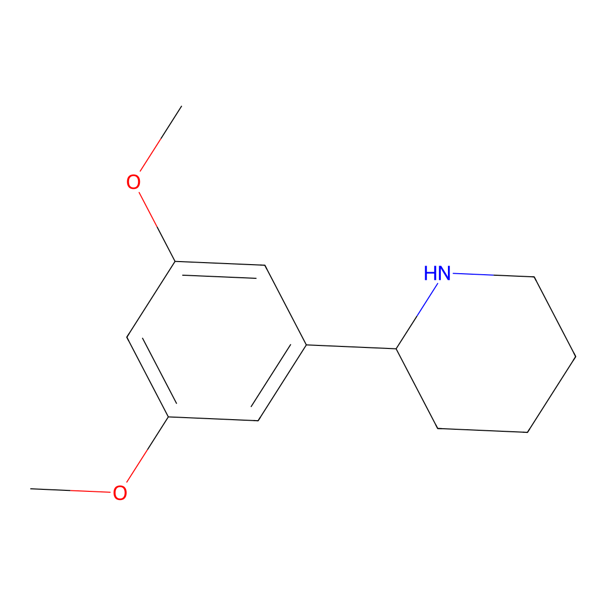 2-(3,5-Dimethoxyphenyl)piperidine molecular structure, CAS 383128-06-1