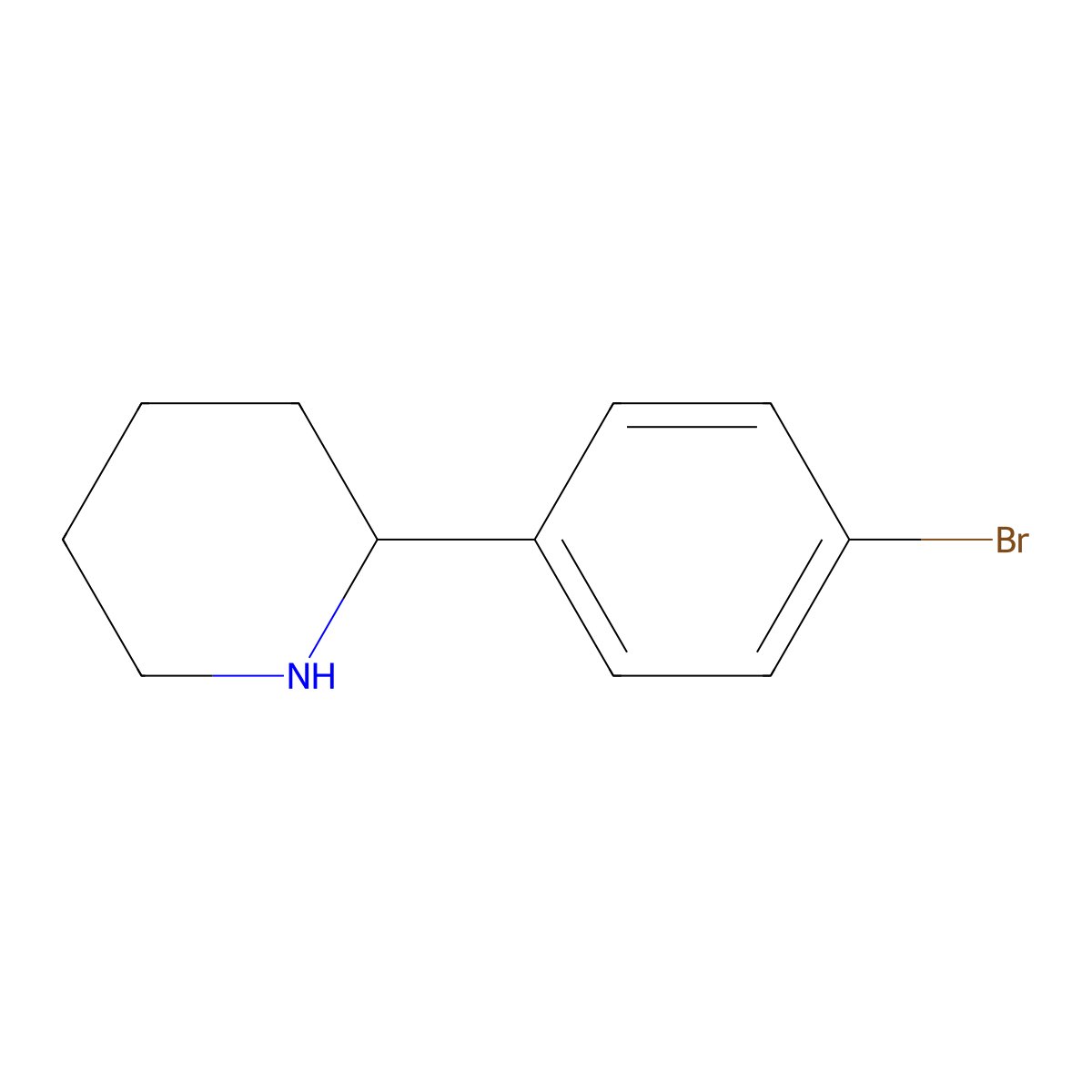 2-(4-Bromophenyl)piperidine molecular structure, CAS 383128-14-1