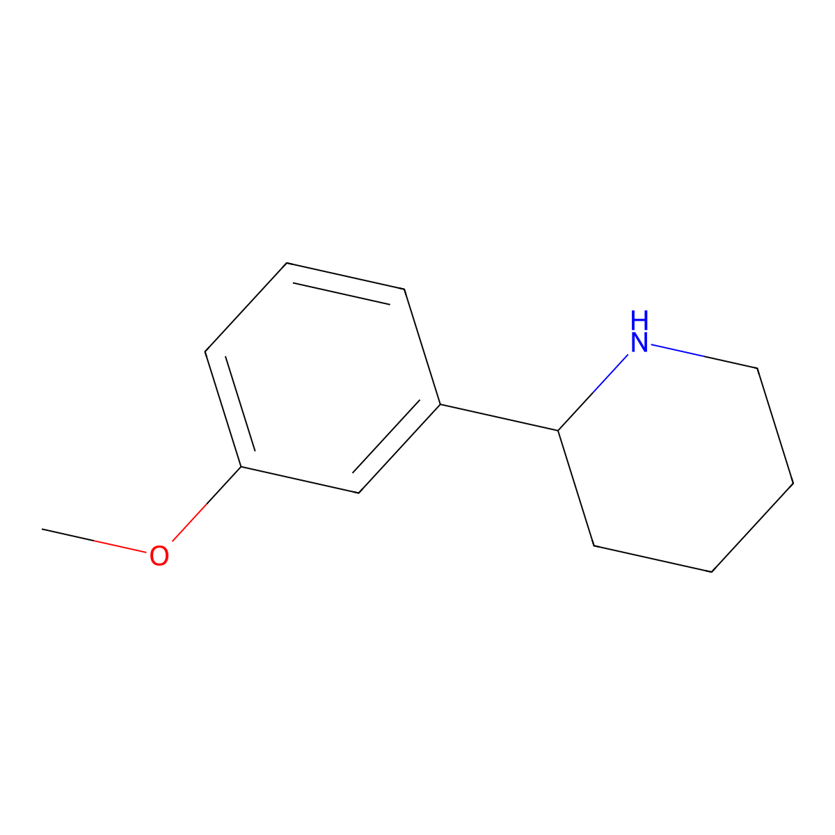2-(3-Methoxyphenyl)piperidine molecular structure, CAS 383128-22-1