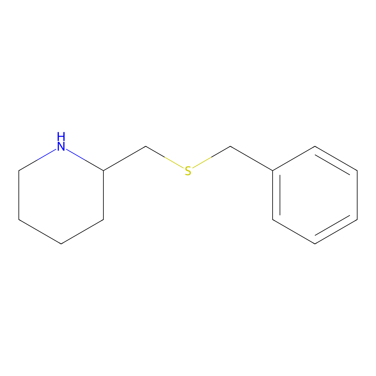 2-[(Benzylsulfanyl)methyl]piperidine molecular structure, CAS 383128-26-5