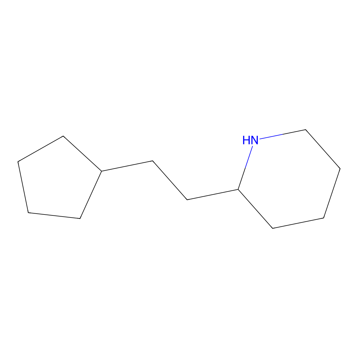 2-(2-Cyclopentylethyl)piperidine molecular structure, CAS 383128-32-3