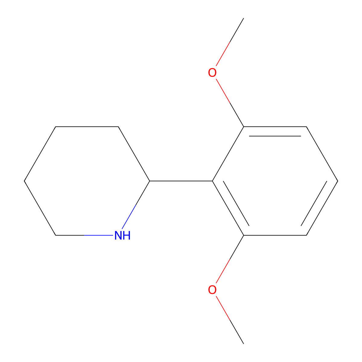 2-(2,6-Dimethoxyphenyl)piperidine molecular structure, CAS 383128-37-8