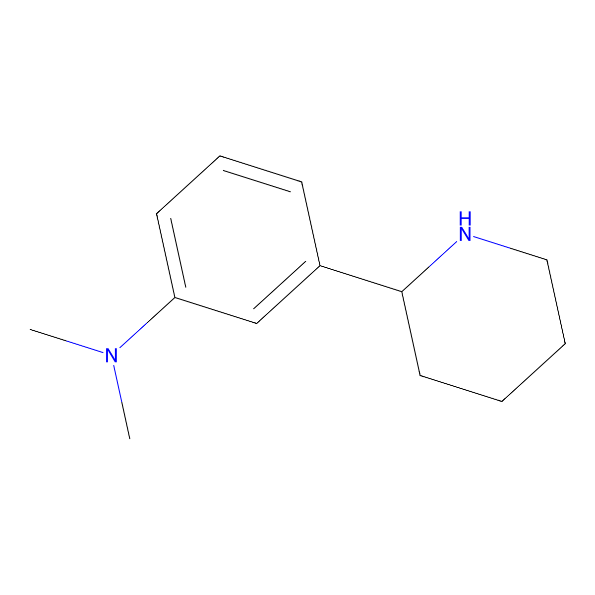 N,N-Dimethyl-3-(2-piperidinyl)benzenamine molecular structure, CAS 383128-38-9