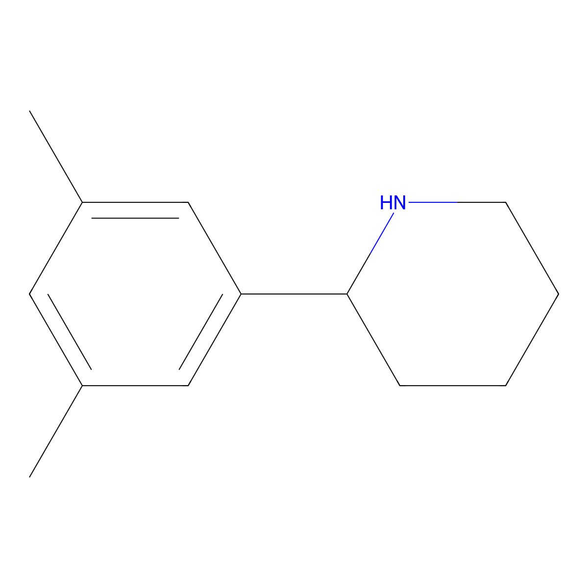 2-(3,5-Dimethylphenyl)piperidine molecular structure, CAS 383128-39-0