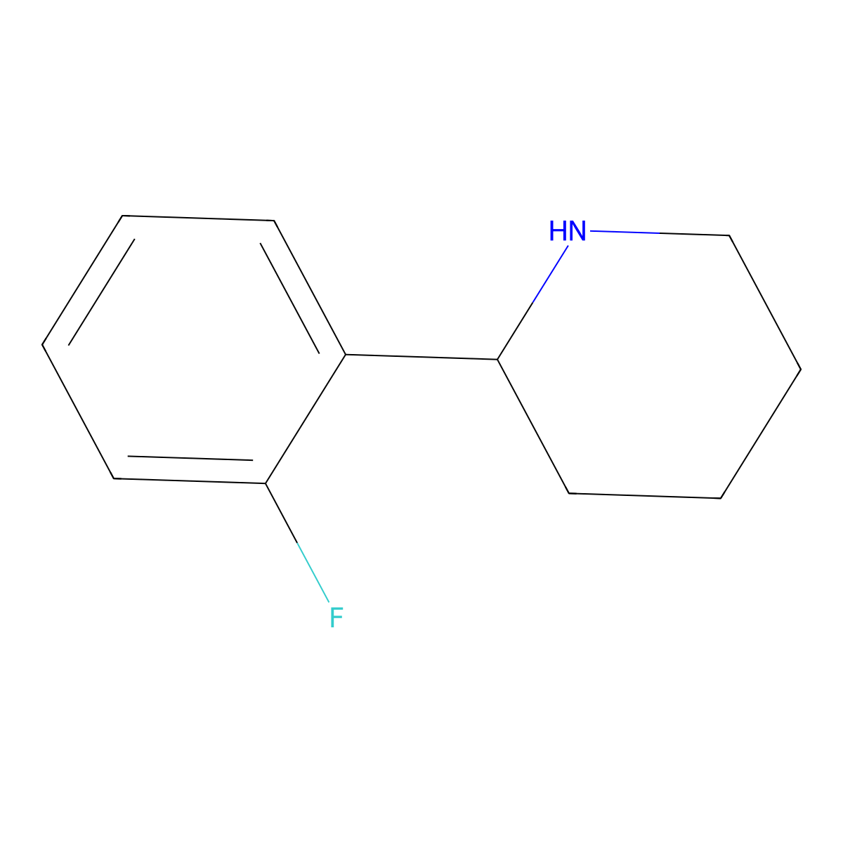 2-(2-Fluorophenyl)piperidine molecular structure, CAS 383128-41-4
