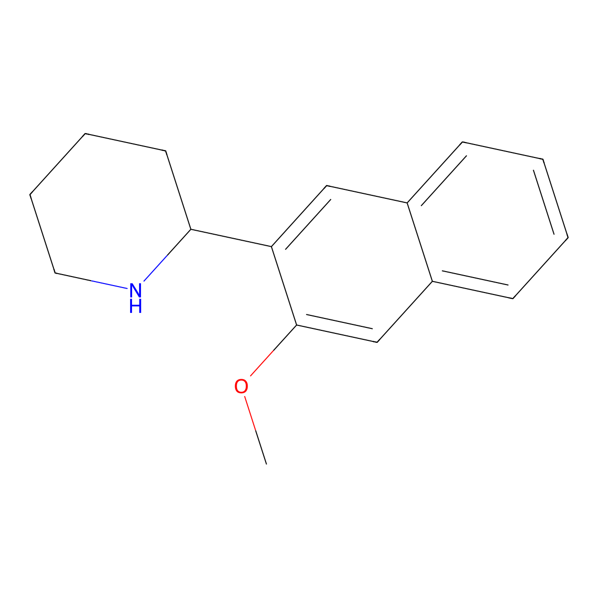 2-(3-Methoxynaphthalen-2-yl)piperidine molecular structure, CAS 383128-43-6