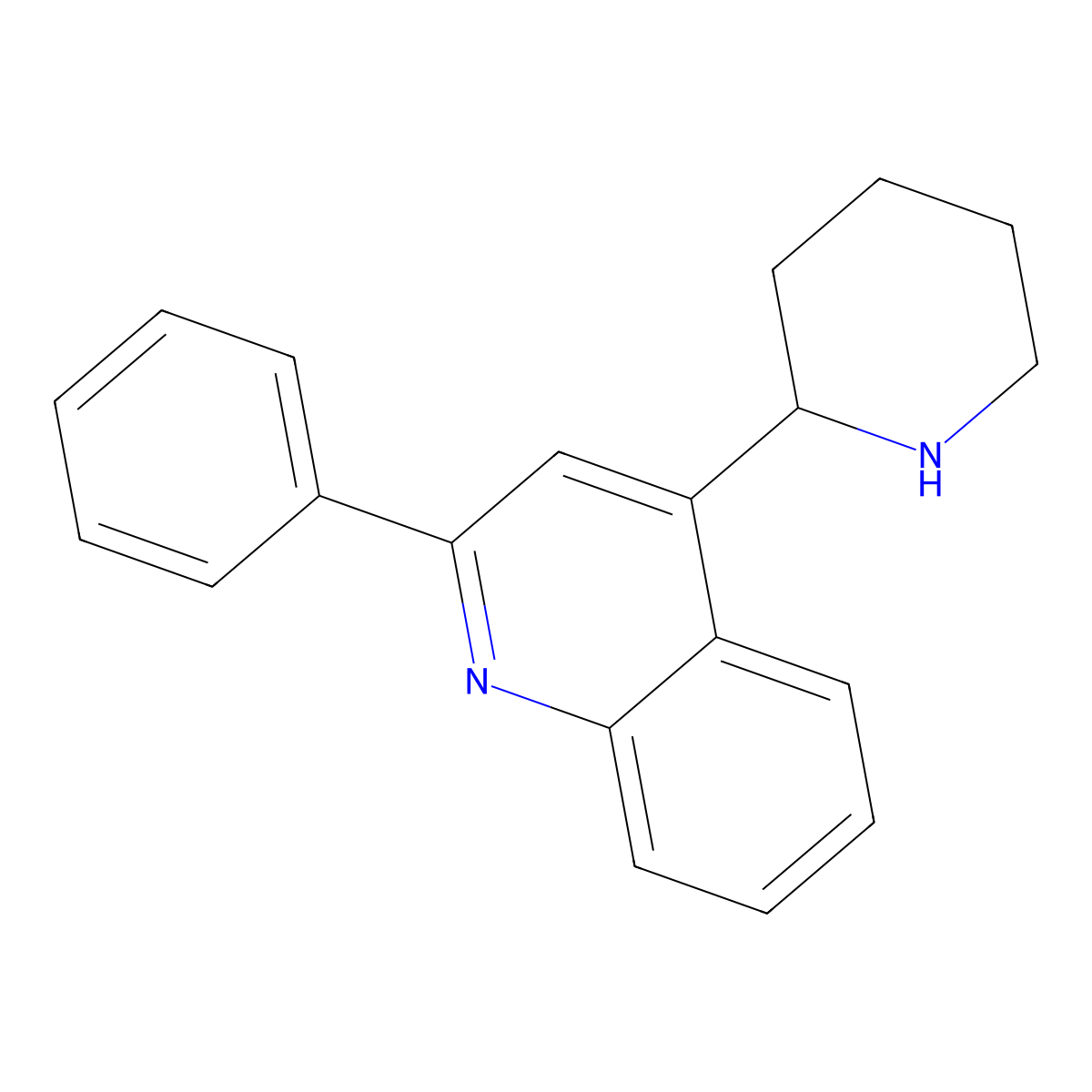 2-Phenyl-4-(2-piperidinyl)quinoline molecular structure, CAS 383128-79-8