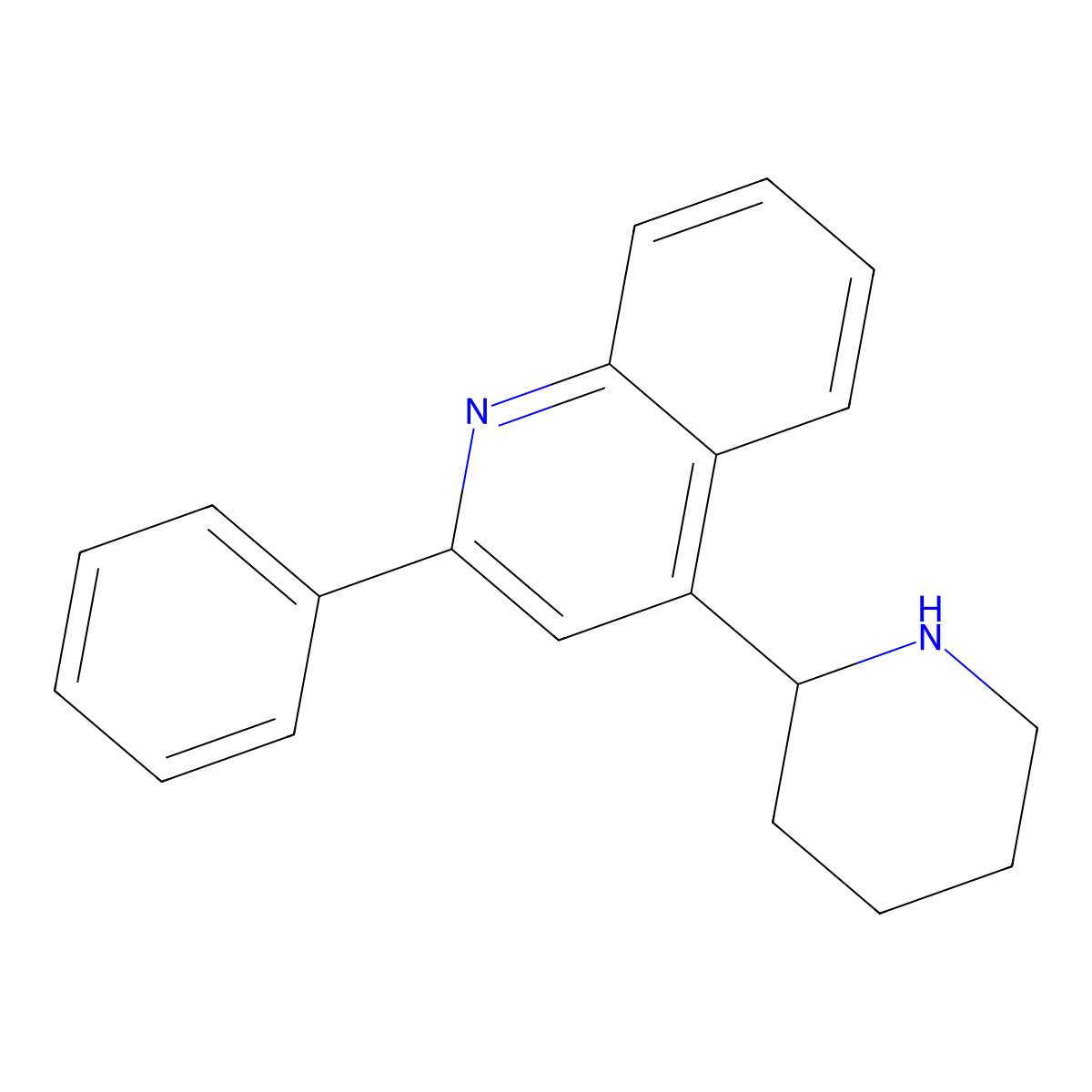 2-Phenyl-4-(2-piperidinyl)quinoline molecular structure, CAS 383128-79-8