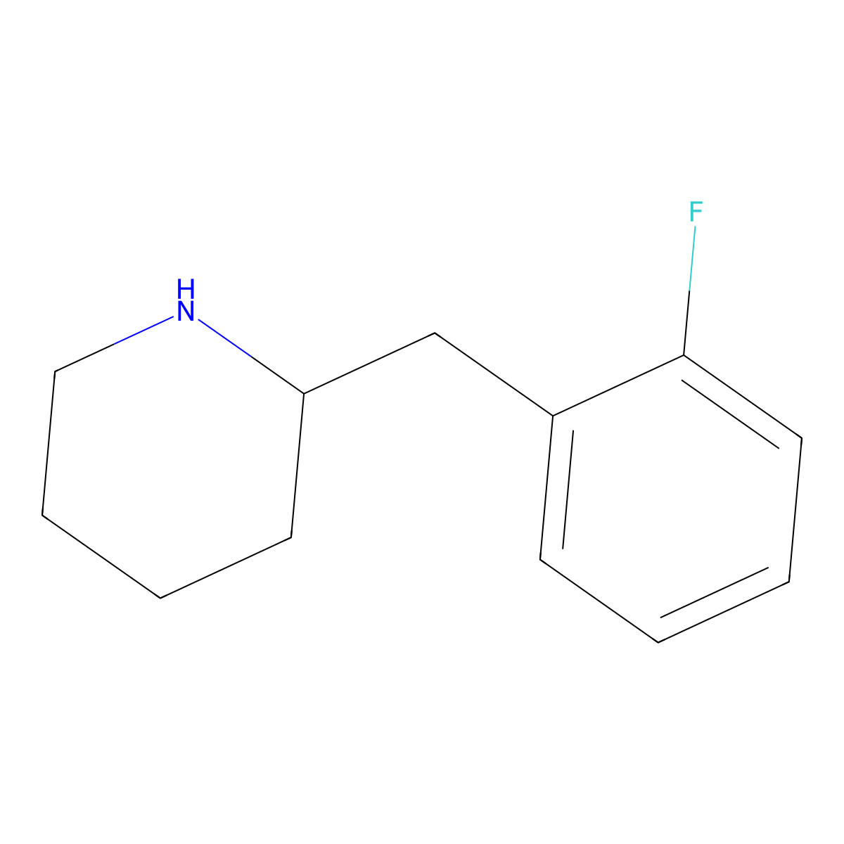 2-[(2-Fluorophenyl)methyl]piperidine molecular structure, CAS 383128-81-2