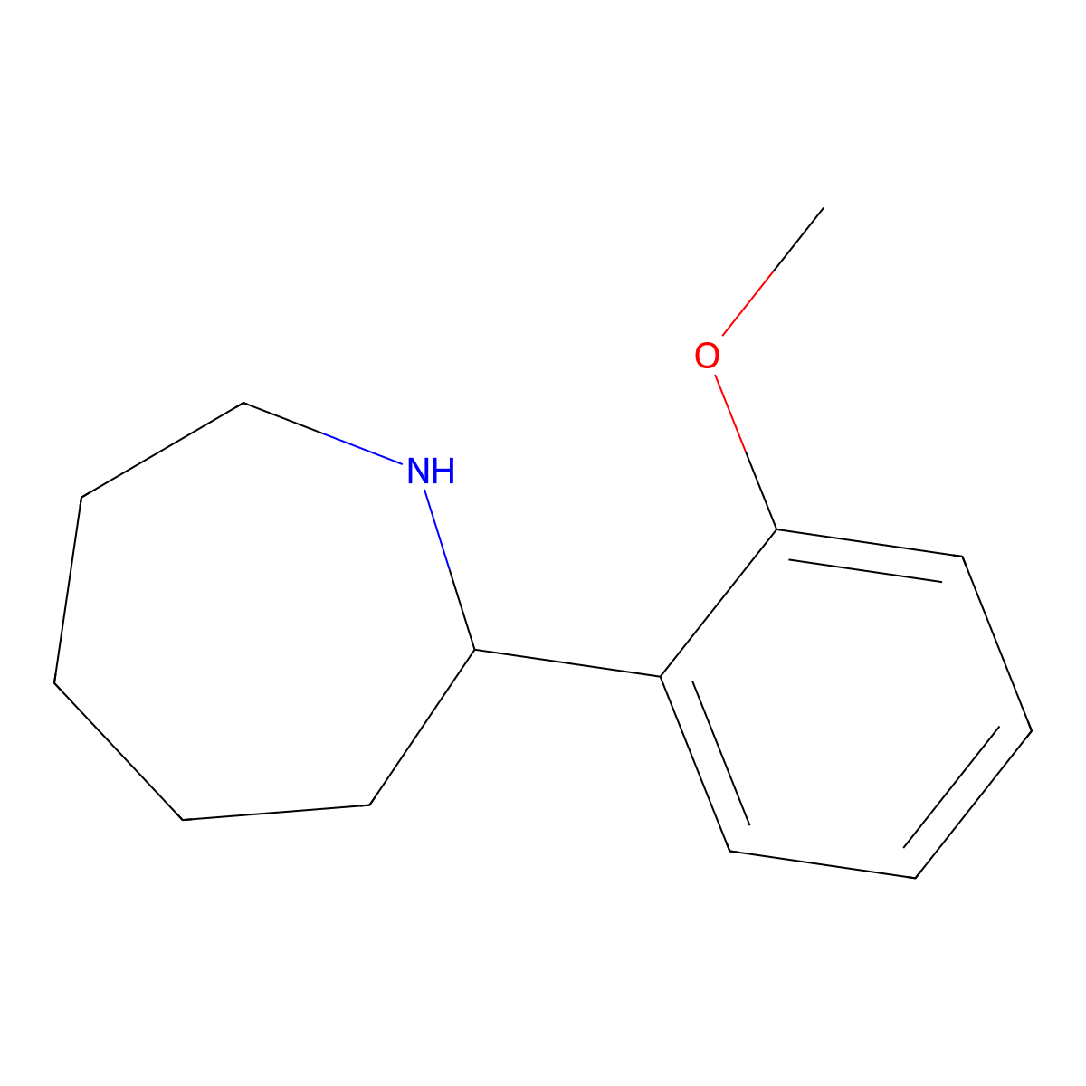 2-(2-Azepanyl)phenyl methyl ether molecular structure, CAS 383129-03-1
