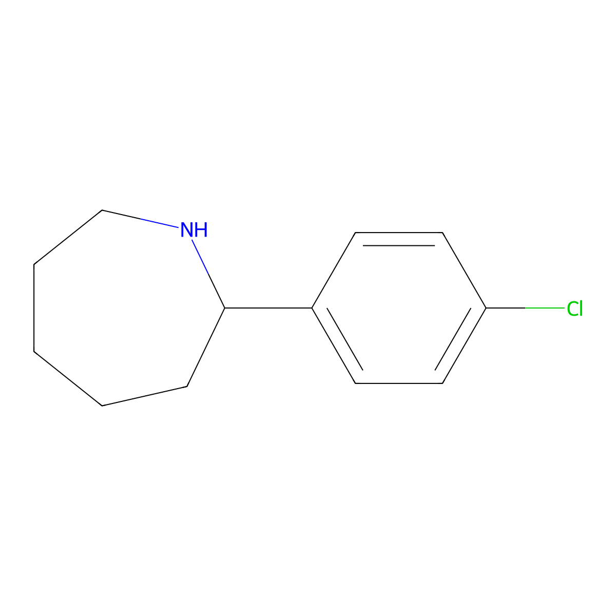 2-(4-Chlorophenyl)azepane molecular structure, CAS 383129-18-8