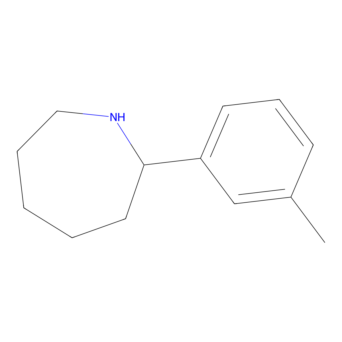 2-(3-Methylphenyl)azepane molecular structure, CAS 383129-36-0