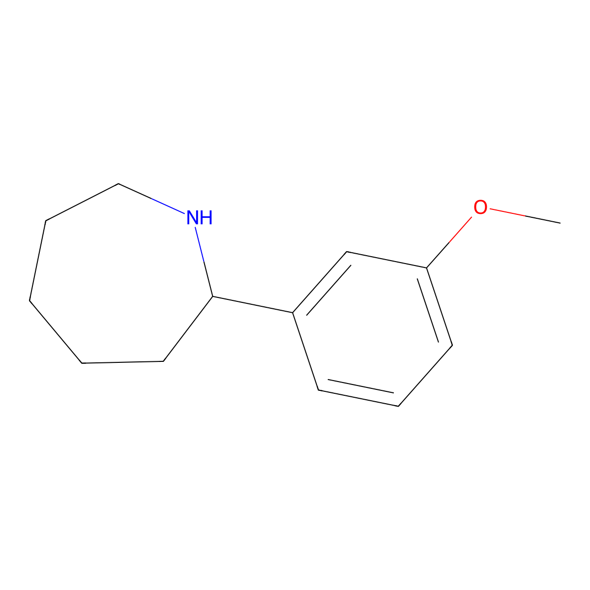 2-(3-Methoxyphenyl)azepane molecular structure, CAS 383129-37-1