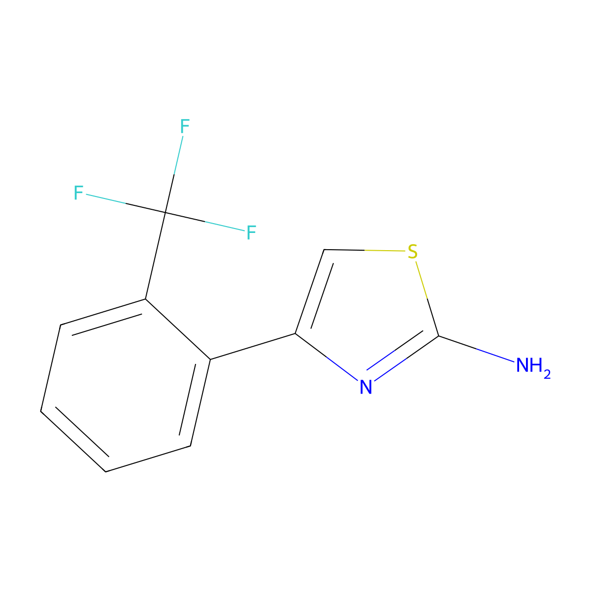 4-[2-(Trifluoromethyl)phenyl]-1,3-thiazol-2-amine molecular structure, CAS 383129-63-3