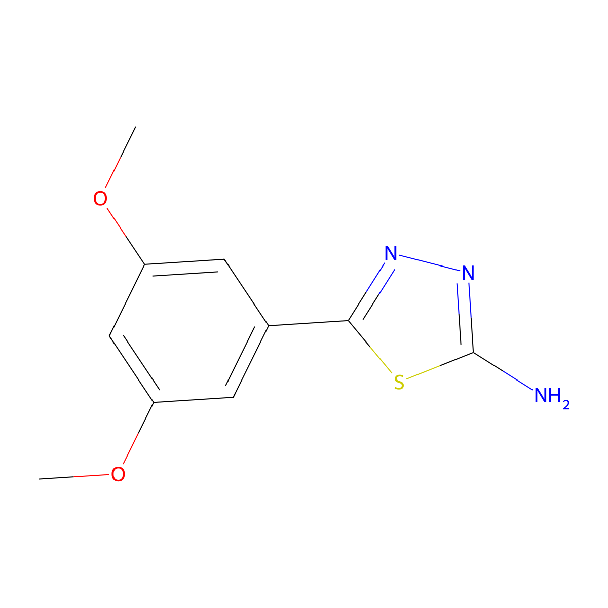 5-(3,5-Dimethoxyphenyl)-1,3,4-thiadiazol-2-amine molecular structure, CAS 383130-39-0