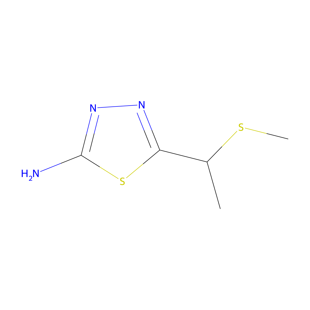 5-[1-(Methylthio)ethyl]-1,3,4-thiadiazol-2-amine molecular structure, CAS 383130-64-1