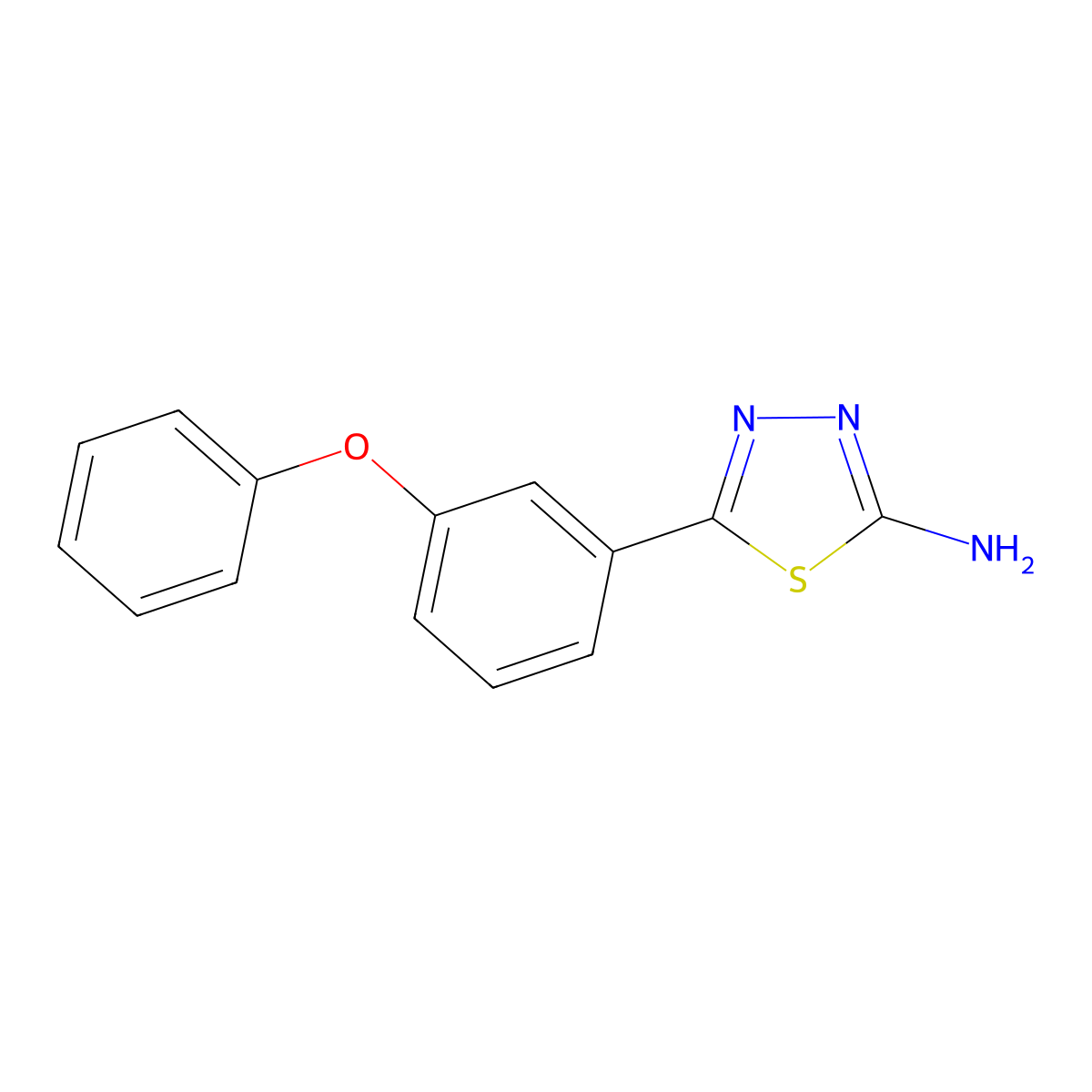 5-(3-Phenoxyphenyl)-1,3,4-thiadiazol-2-amine molecular structure, CAS 383130-76-5