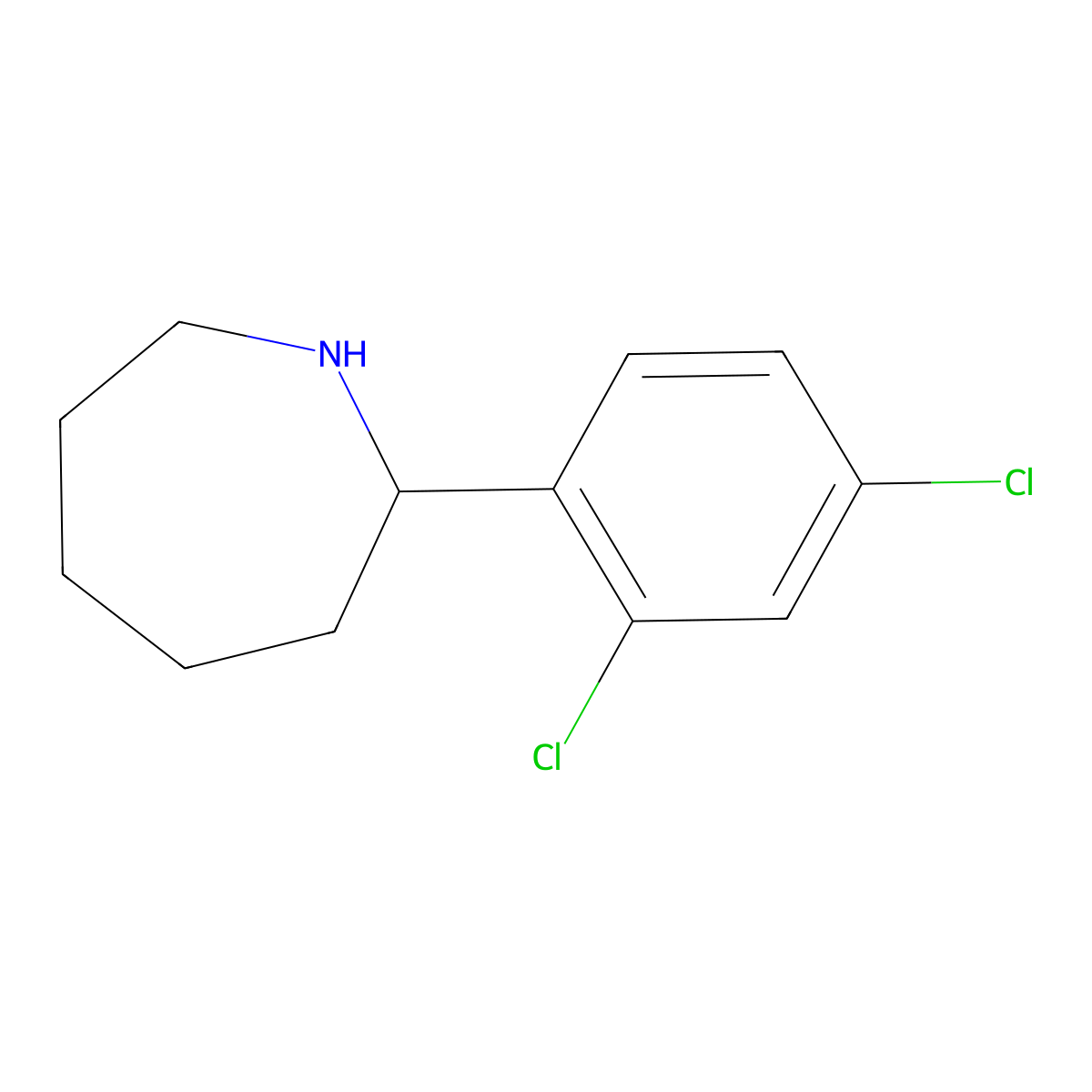 2-(2,4-Dichlorophenyl)azepane molecular structure, CAS 383130-77-6