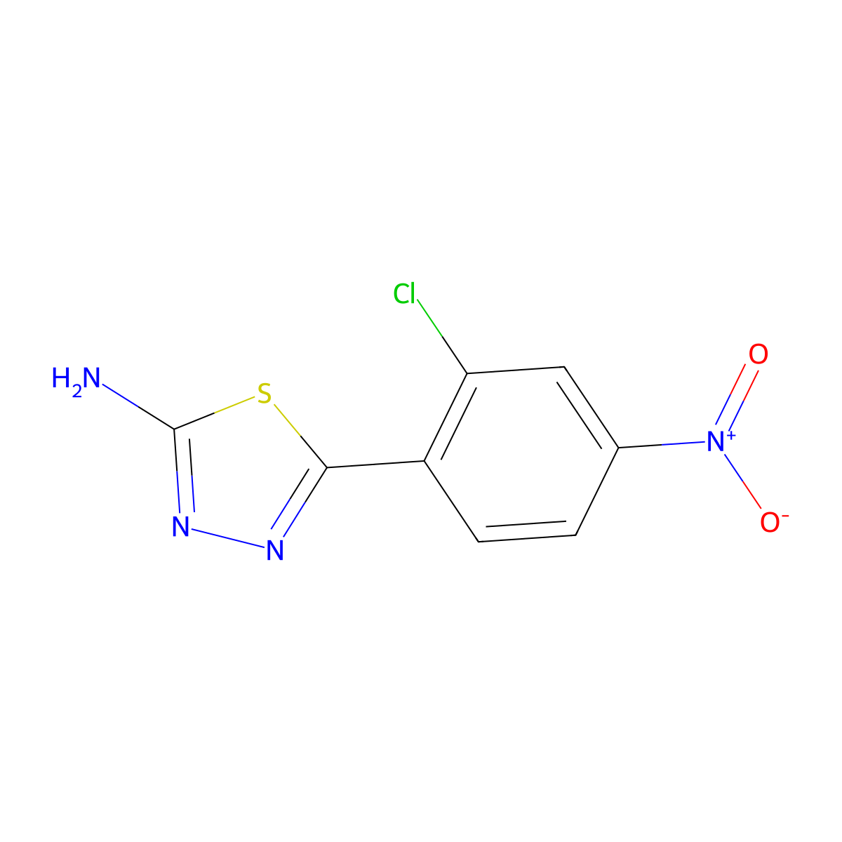 5-(2-Chloro-4-nitrophenyl)-1,3,4-thiadiazol-2-amine molecular structure, CAS 383130-87-8