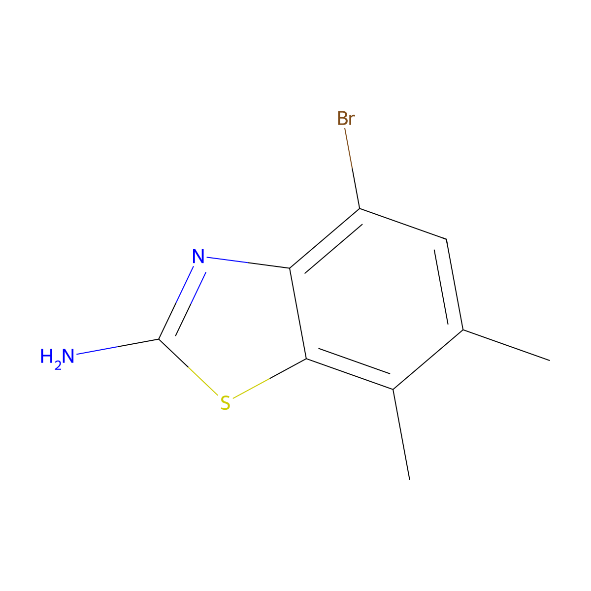 4-Bromo-6,7-dimethyl-1,3-benzothiazol-2-amine molecular structure, CAS 383131-01-9