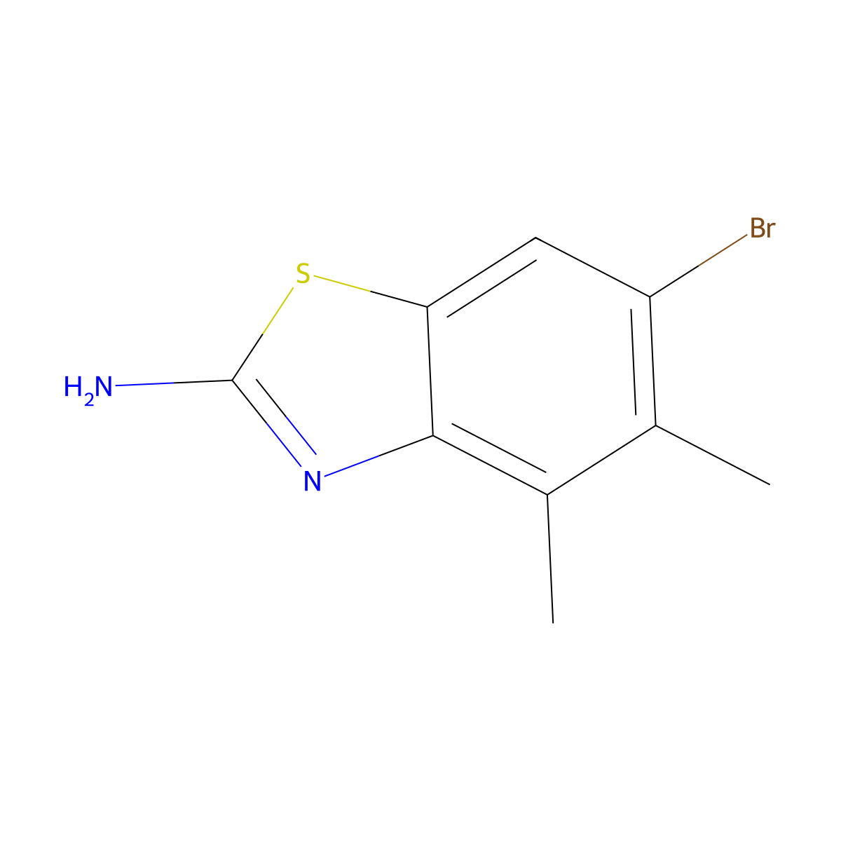 6-Bromo-4,5-dimethyl-1,3-benzothiazol-2-amine molecular structure, CAS 383131-13-3