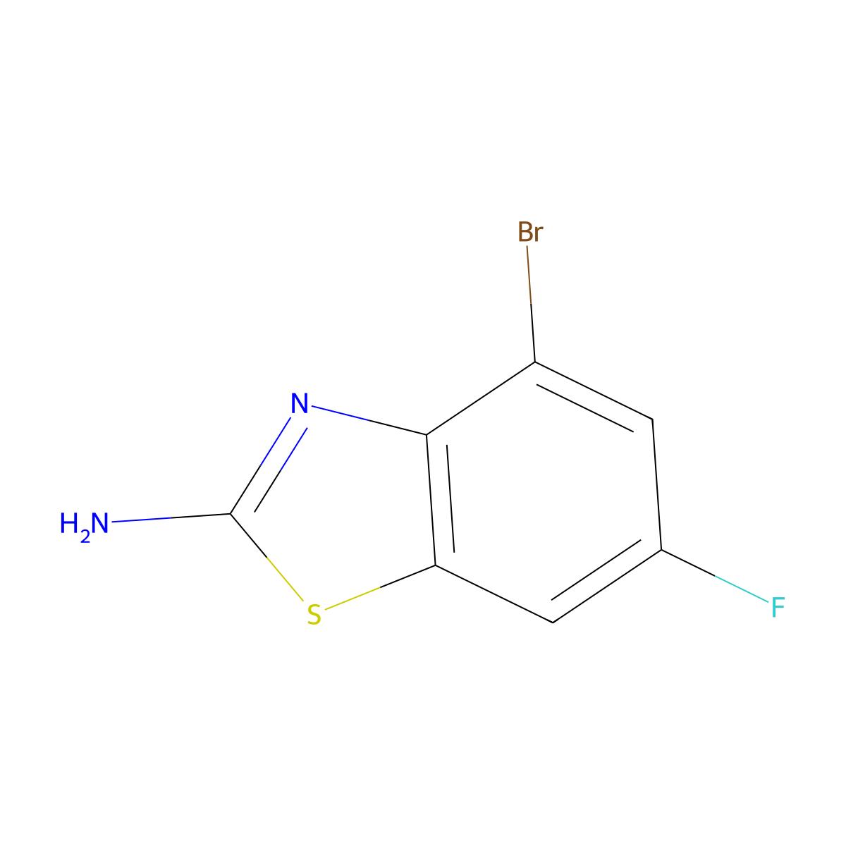 4-Bromo-6-fluoro-1,3-benzothiazol-2-amine molecular structure, CAS 383131-15-5