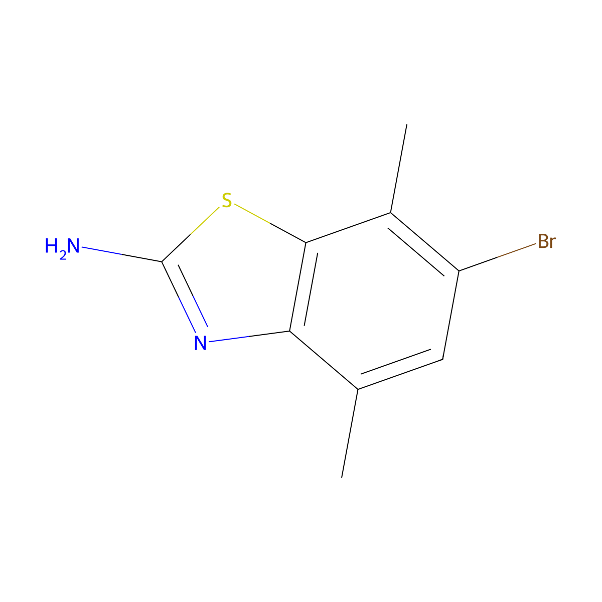 6-Bromo-4,7-dimethyl-1,3-benzothiazol-2-amine molecular structure, CAS 383131-43-9