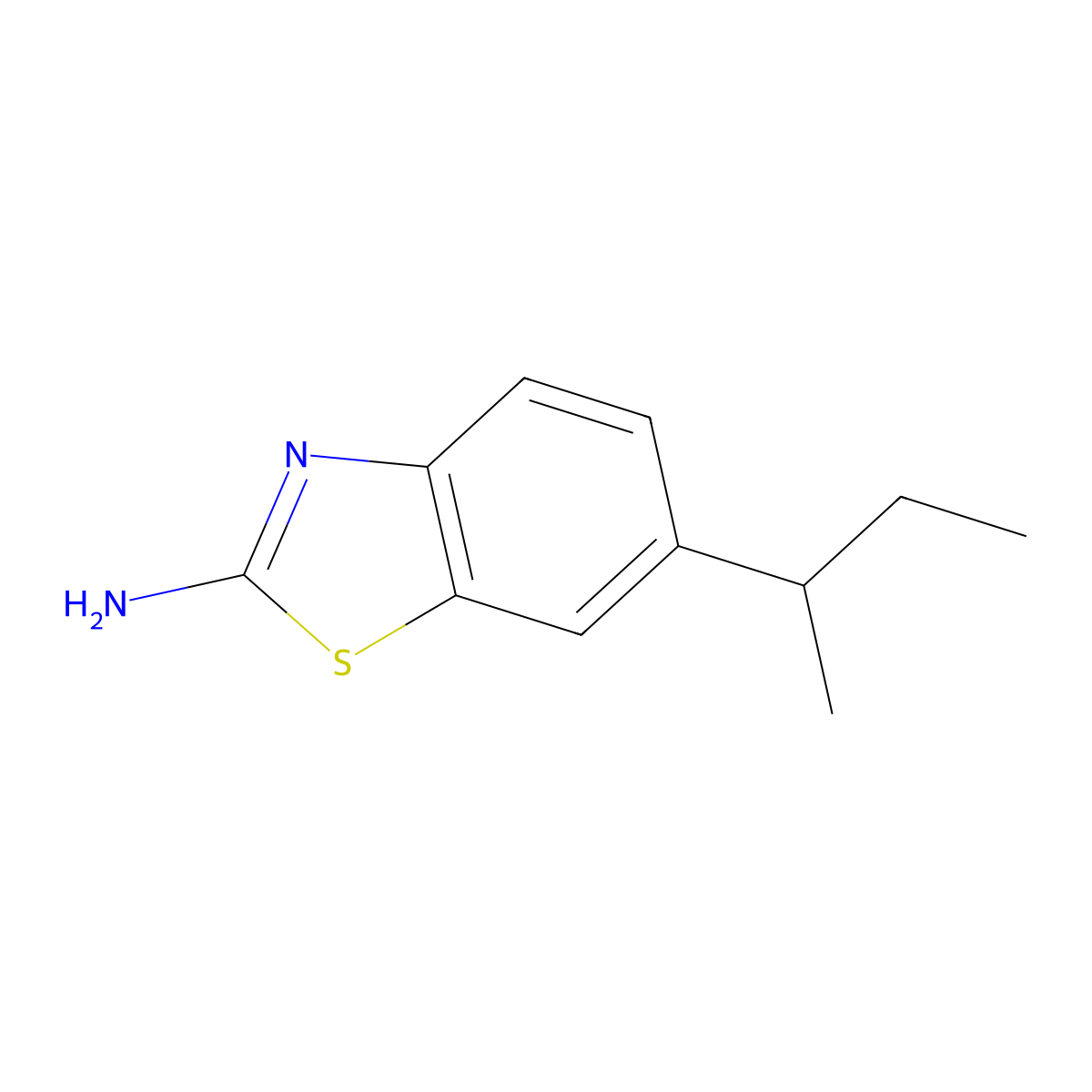 6-(1-Methylpropyl)-2-benzothiazolamine molecular structure, CAS 383131-47-3