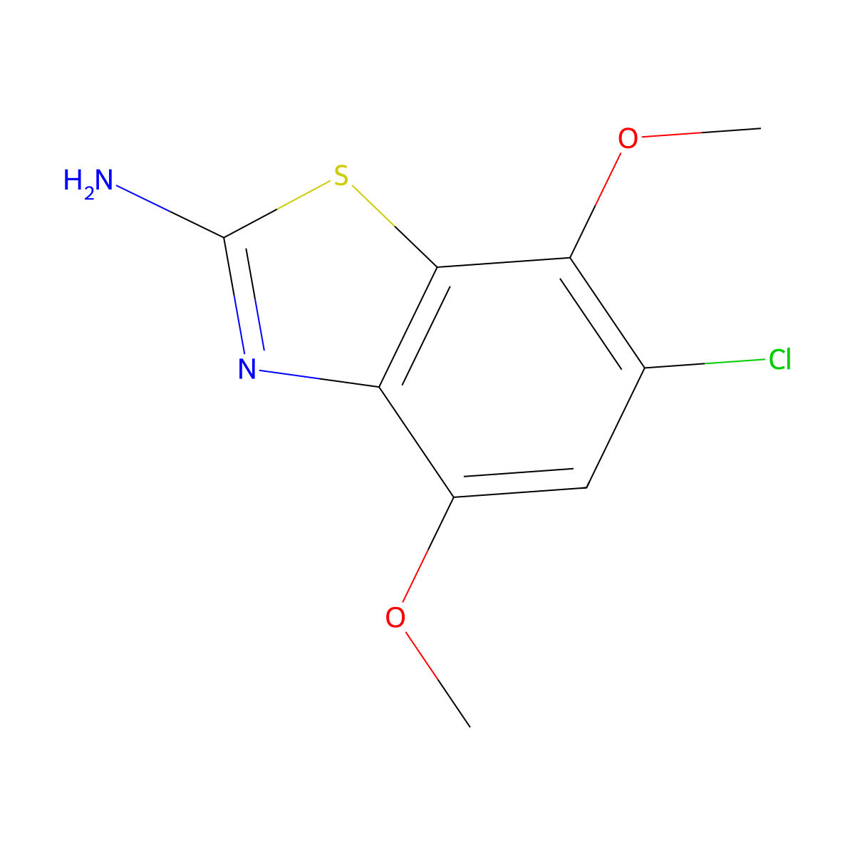 6-Chloro-4,7-dimethoxy-1,3-benzothiazol-2-amine molecular structure, CAS 383131-51-9