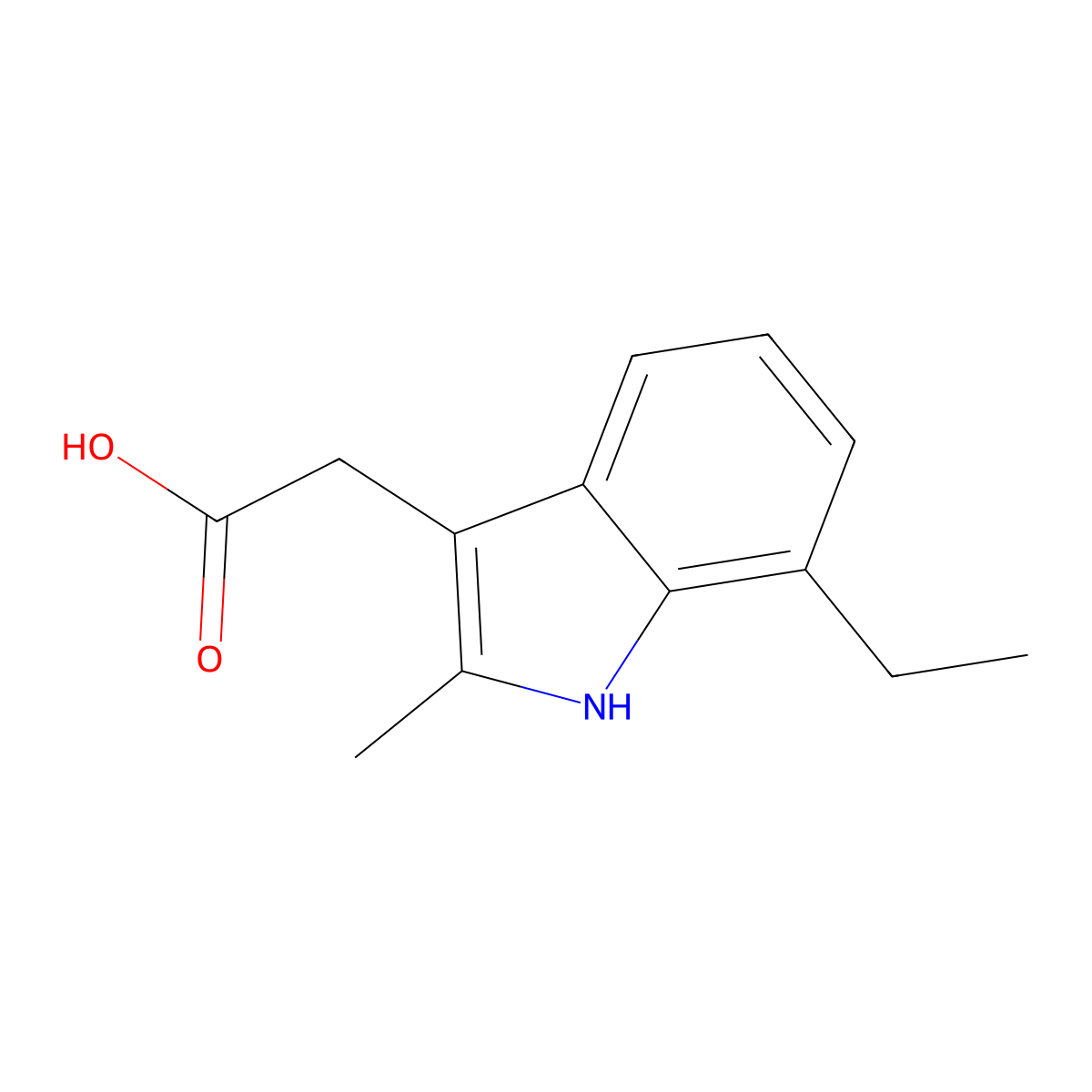2-(7-ethyl-2-methyl-1H-indol-3-yl)acetic acid molecular structure, CAS 383131-65-5