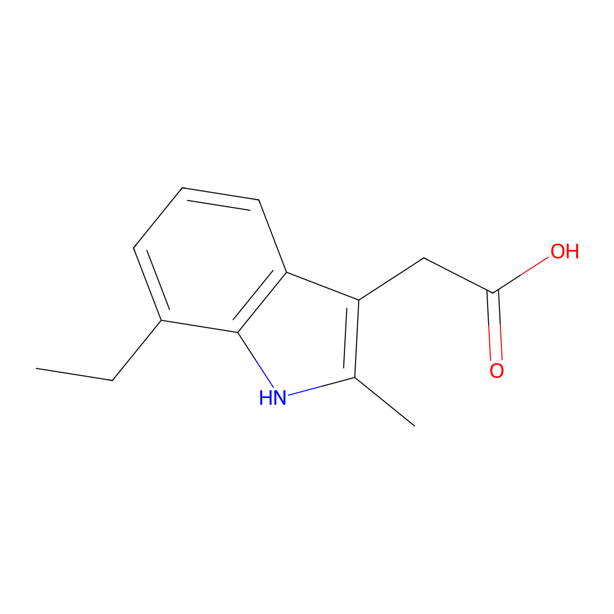 2-(7-ethyl-2-methyl-1H-indol-3-yl)acetic acid molecular structure, CAS 383131-65-5