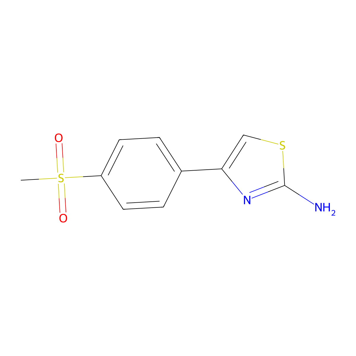 2-Amino-4-[4-(methylsulfonyl)phenyl]thiazole molecular structure, CAS 383131-95-1