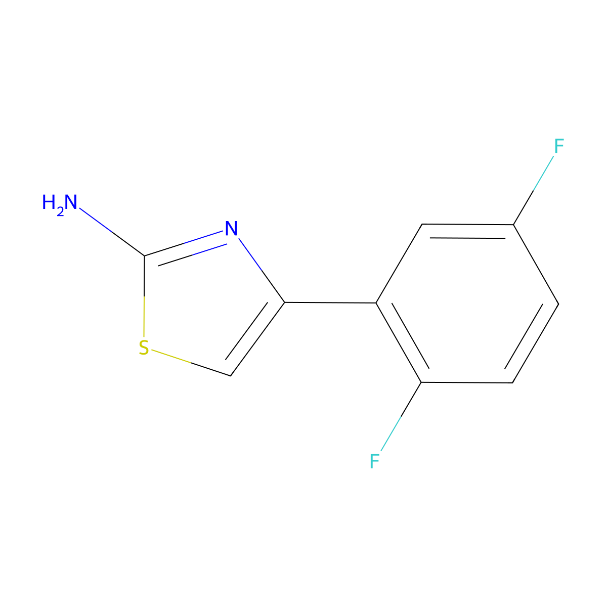 4-(2,5-Difluorophenyl)-1,3-thiazol-2-amine molecular structure, CAS 383132-01-2