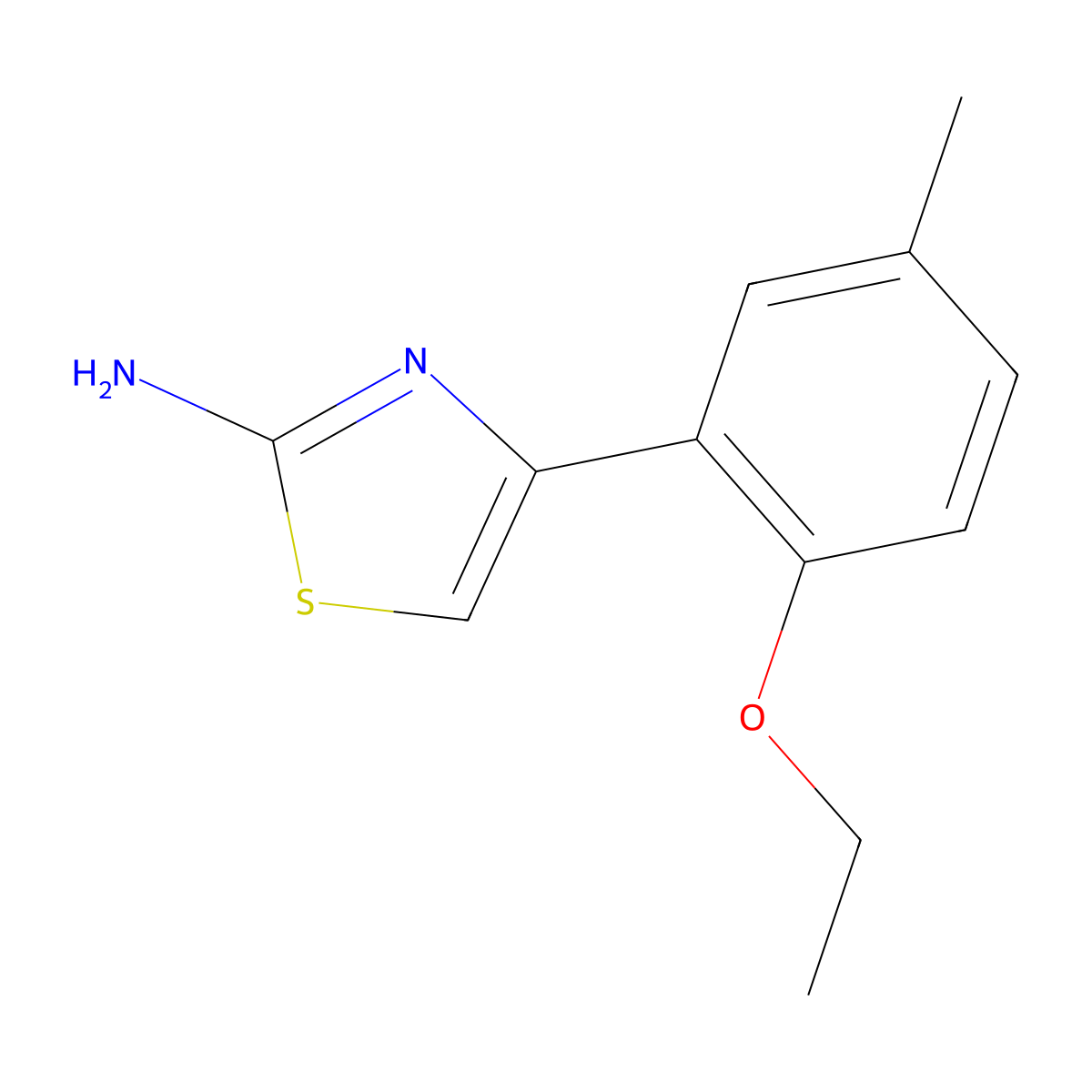4-(2-Ethoxy-5-methyl-phenyl)-thiazol-2-ylamine molecular structure, CAS 383132-05-6