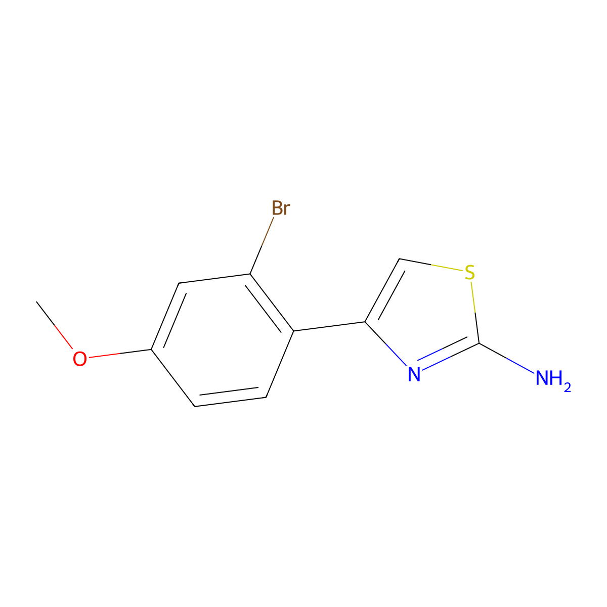 4-(2-Bromo-4-methoxyphenyl)-1,3-thiazol-2-amine molecular structure, CAS 383132-12-5
