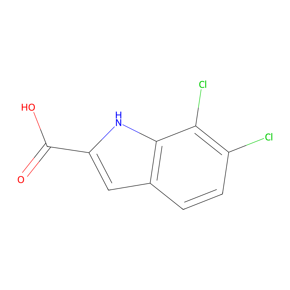 6,7-dichloro-1H-indole-2-carboxylic Acid molecular structure, CAS 383132-13-6