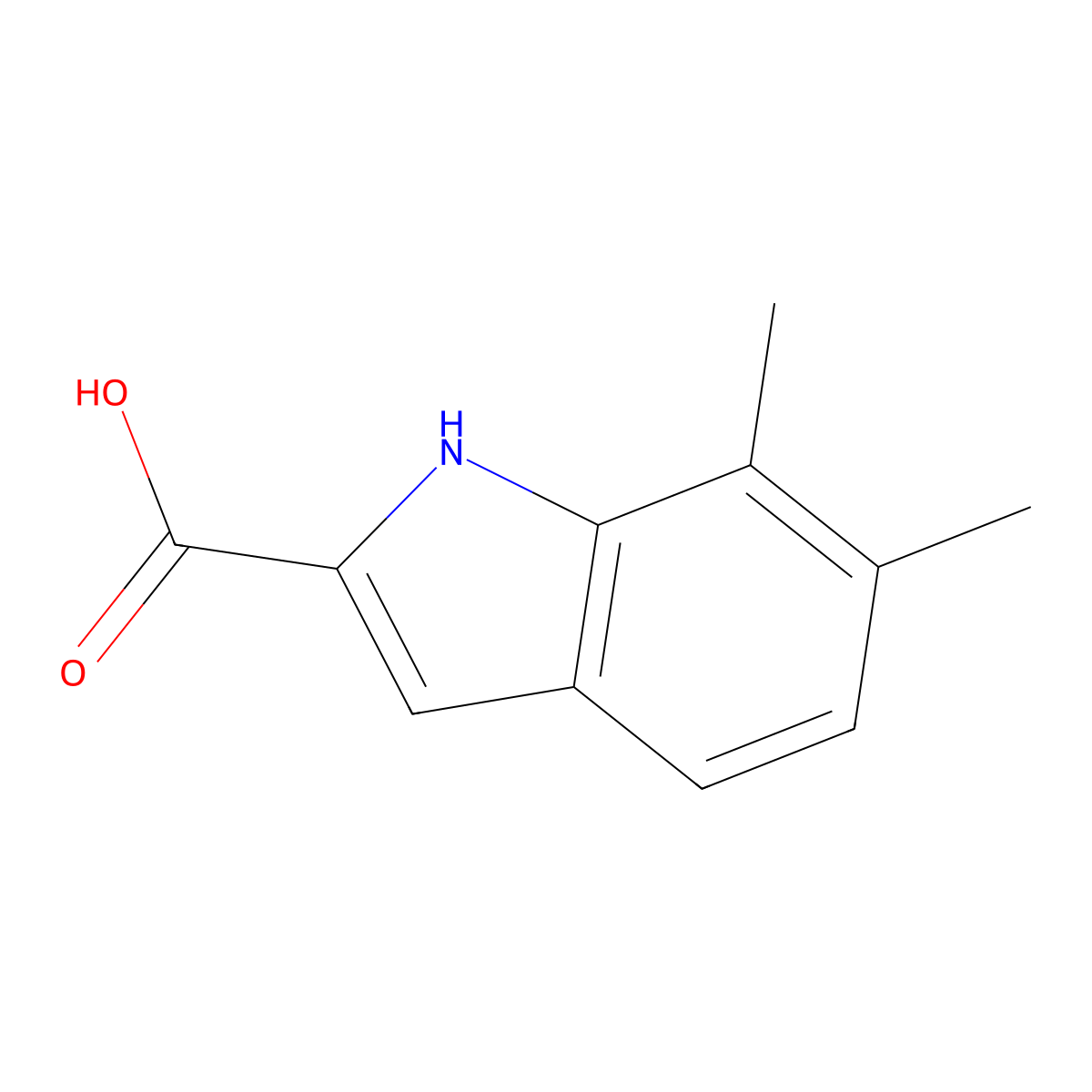6,7-dimethyl-1H-indole-2-carboxylic Acid molecular structure, CAS 383132-15-8