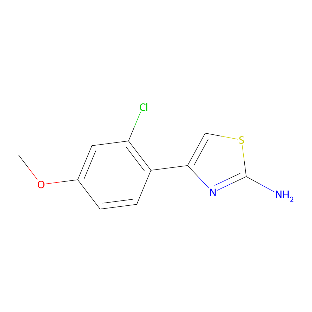 4-(2-Chloro-4-methoxyphenyl)-1,3-thiazol-2-amine molecular structure, CAS 383132-16-9