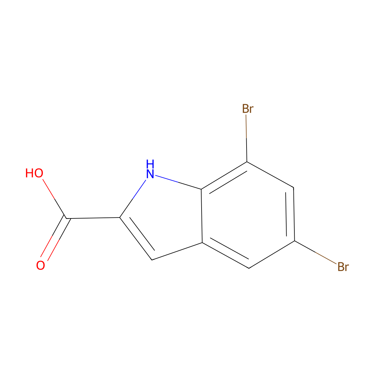 5,7-dibromo-1H-indole-2-carboxylic Acid molecular structure, CAS 383132-17-0