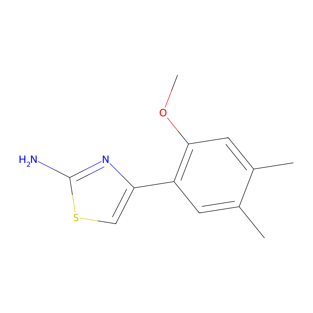 4-(2-Methoxy-4,5-dimethyl-phenyl)-thiazol-2-ylamine molecular structure, CAS 383132-18-1