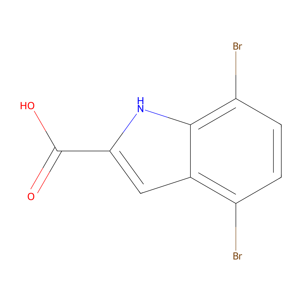 4,7-Dibromo-1H-indole-2-carboxylic acid molecular structure, CAS 383132-19-2