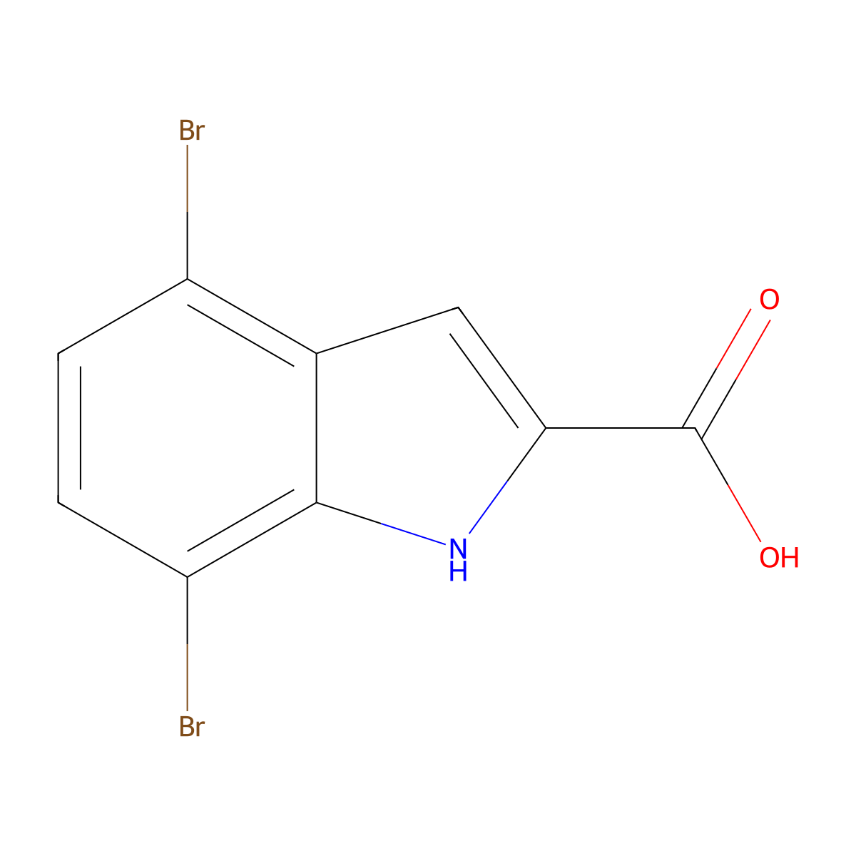 4,7-Dibromo-1H-indole-2-carboxylic acid molecular structure, CAS 383132-19-2