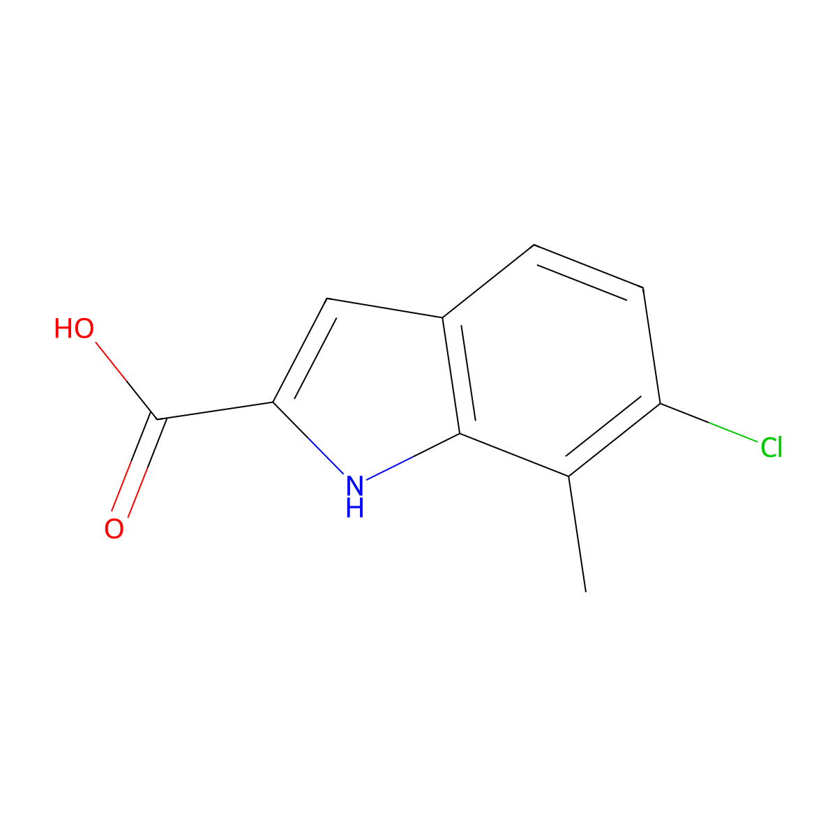 6-chloro-7-methyl-1H-indole-2-carboxylic Acid molecular structure, CAS 383132-29-4