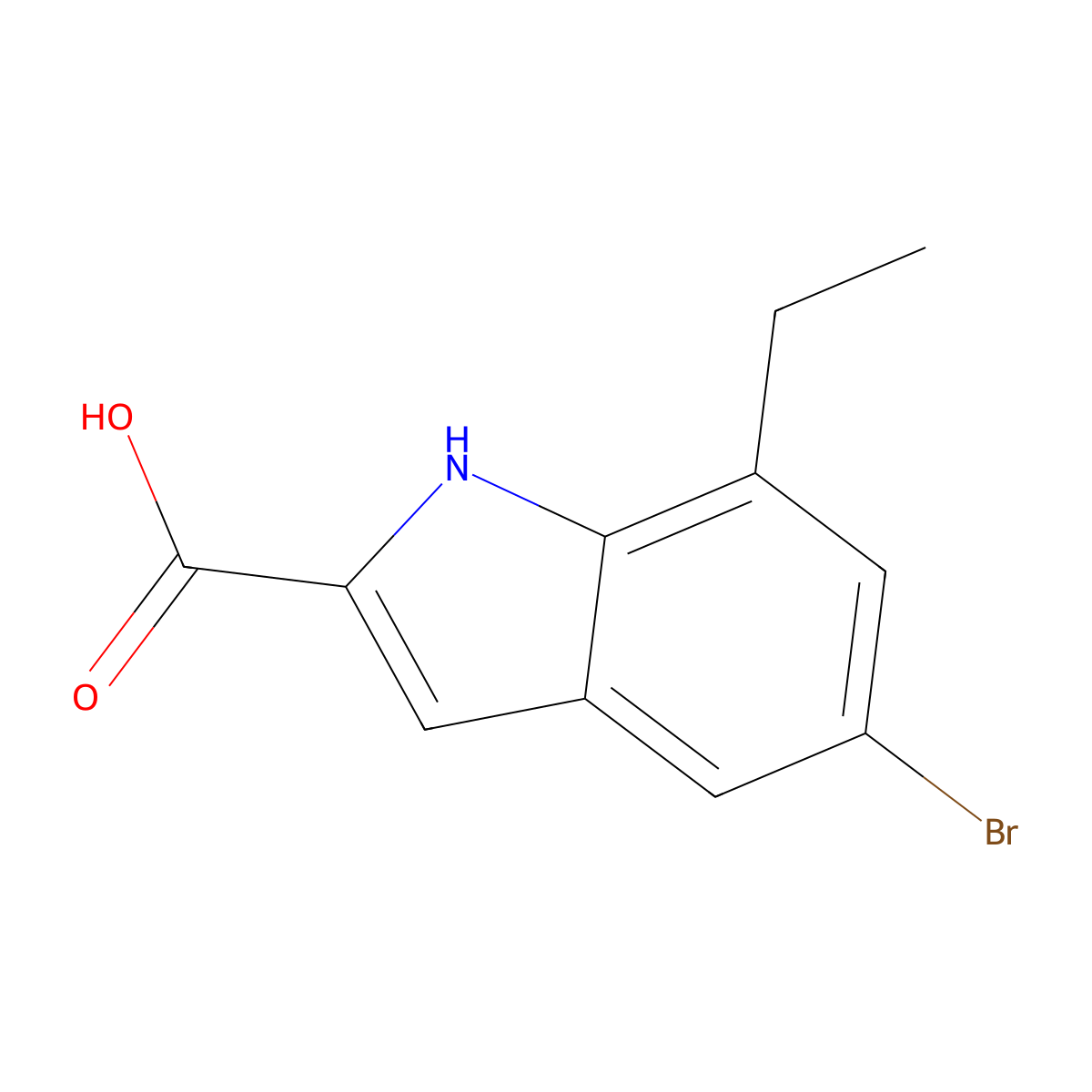 5-bromo-7-ethyl-1H-indole-2-carboxylic Acid molecular structure, CAS 383132-33-0