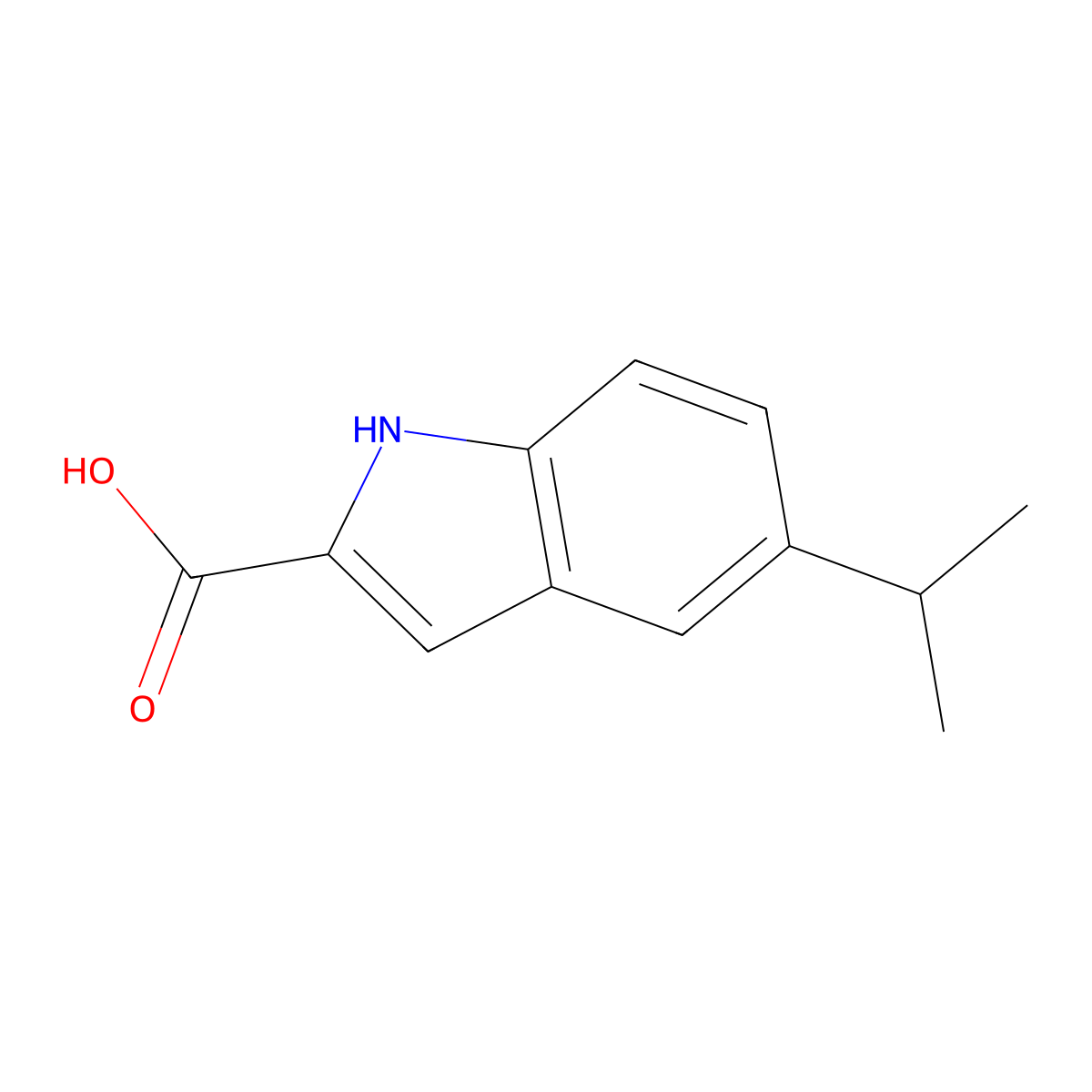 5-isopropyl-1H-indole-2-carboxylic acid molecular structure, CAS 383132-39-6
