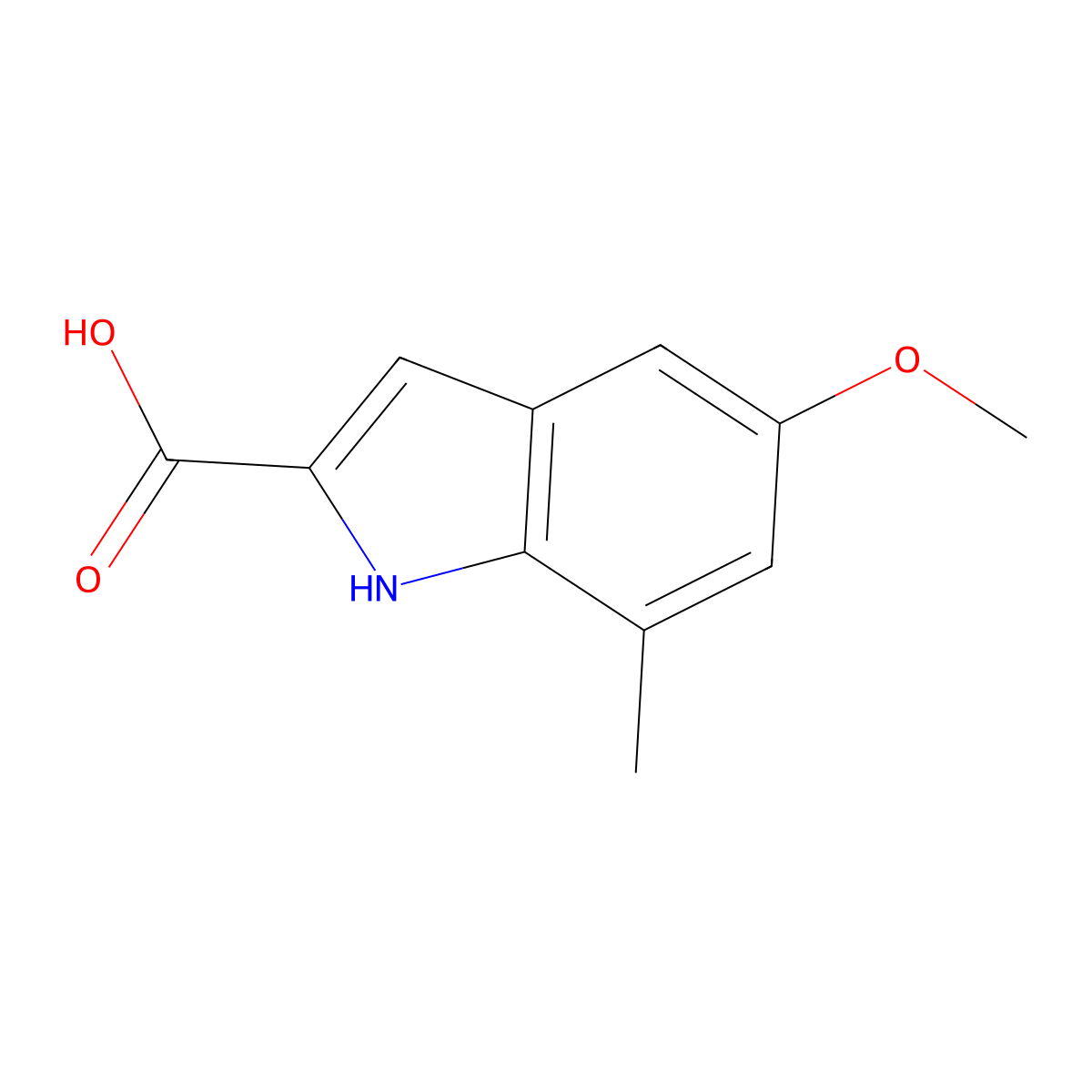 5-Methoxy-7-methyl-1H-indole-2-carboxylic acid molecular structure, CAS 383132-41-0