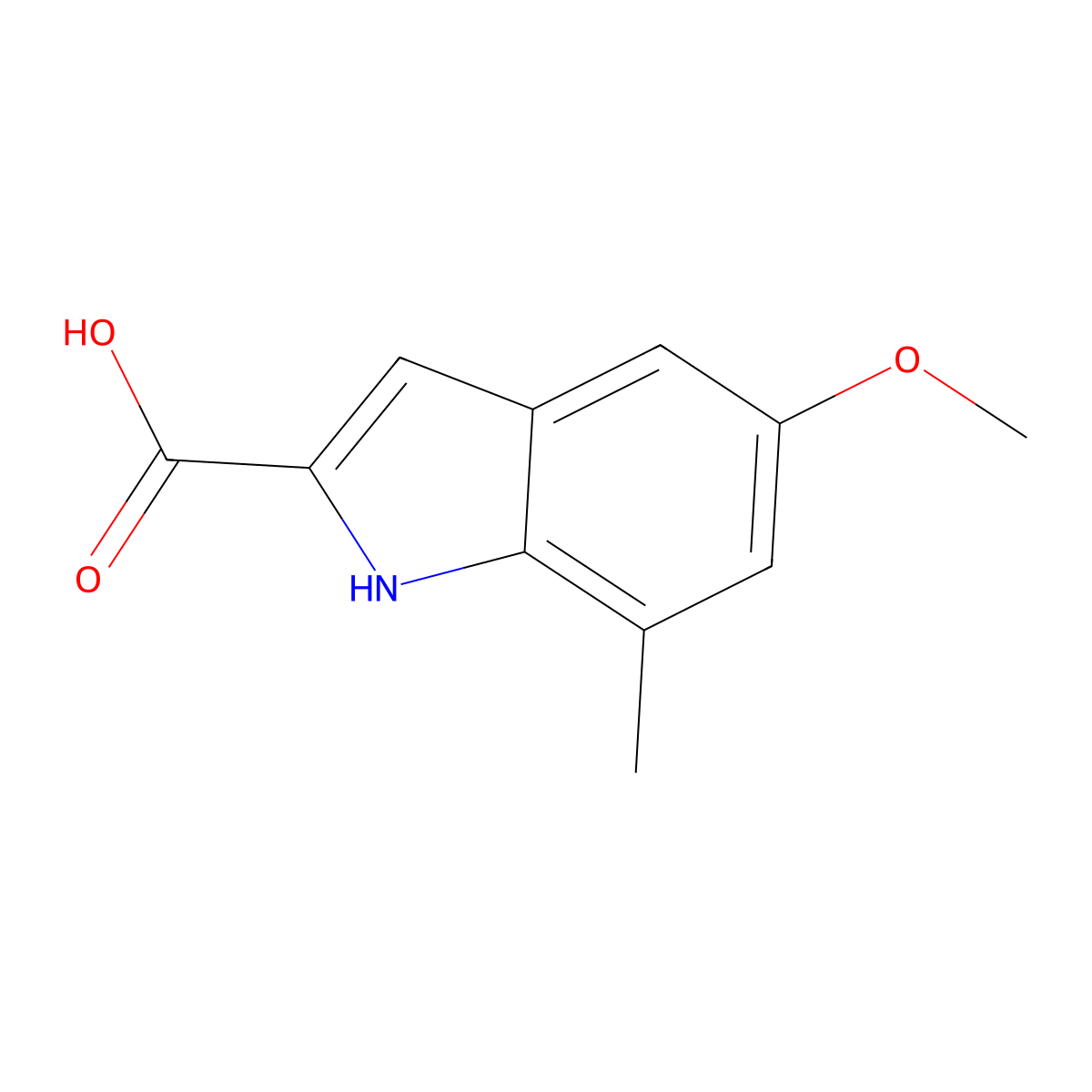 5-Methoxy-7-methyl-1H-indole-2-carboxylic acid molecular structure, CAS 383132-41-0