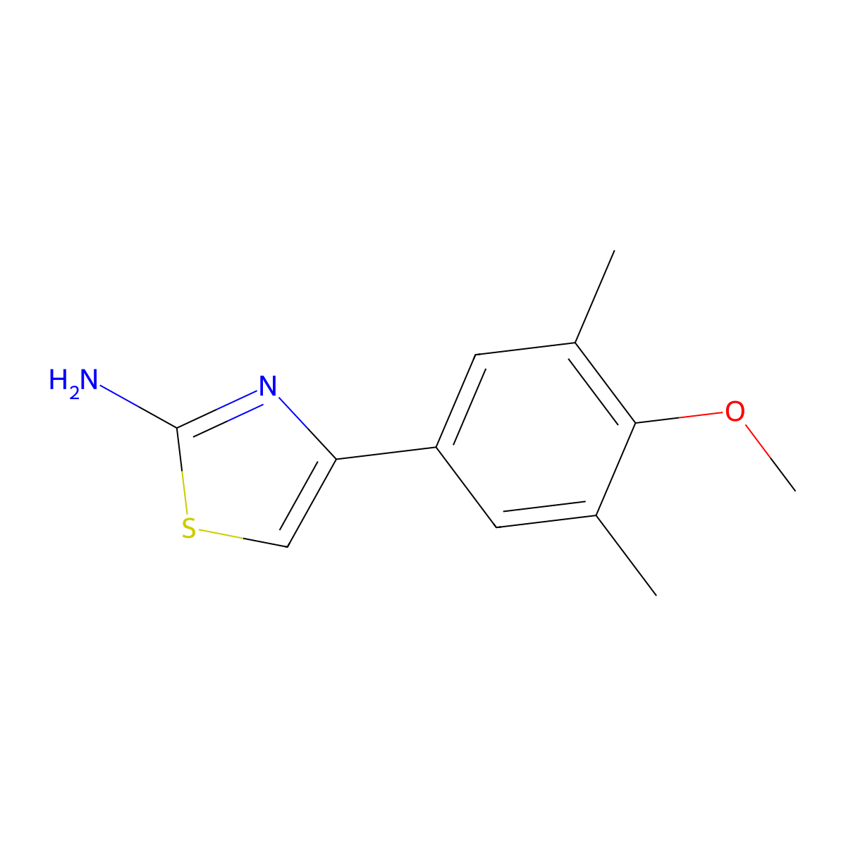 4-(4-Methoxy-3,5-dimethylphenyl)-1,3-thiazol-2-amine molecular structure, CAS 383132-42-1